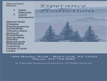 Tablet Screenshot of esperanceproductions.com